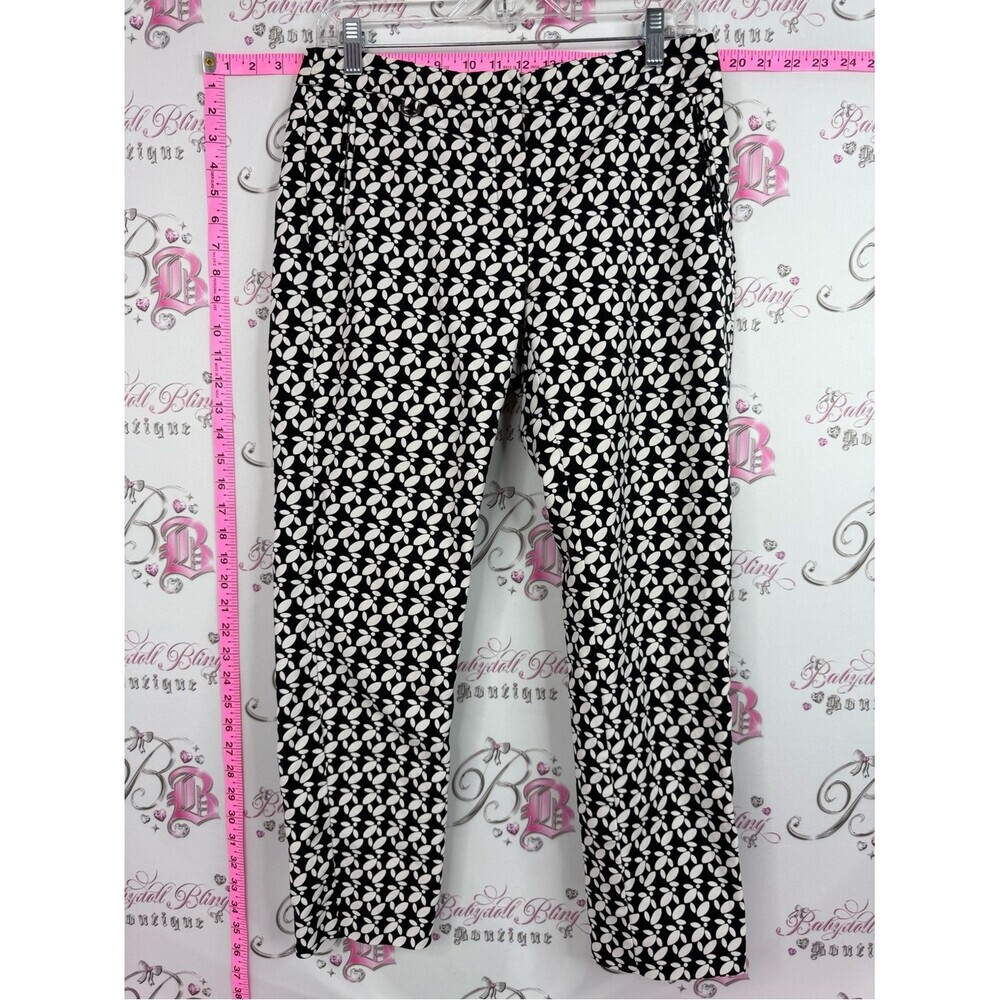 Adrianna Papell Black and White Geometric Print Pants